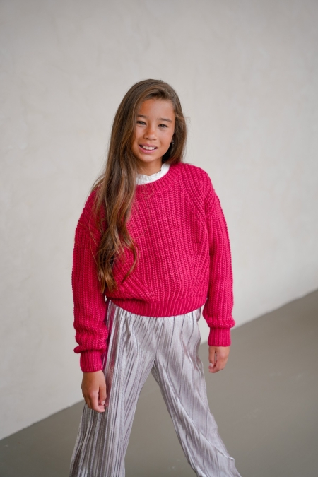 Like Flo rib sweater raspberry (F509-5309-283)