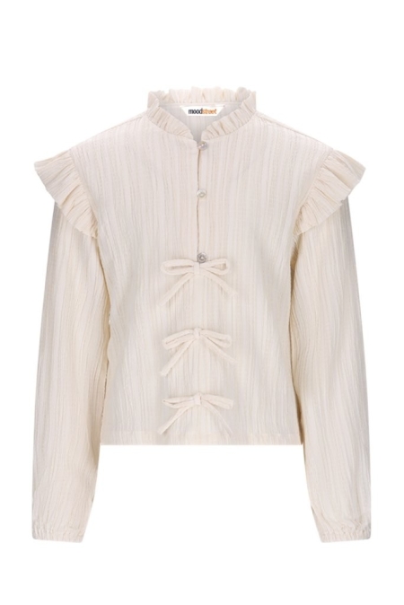 Moodstreet blouse Akira ruffles bows warm white (M508-5101-006)