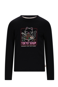 Moodstreet longsleeve Lilly black kat (M508-5400-099)