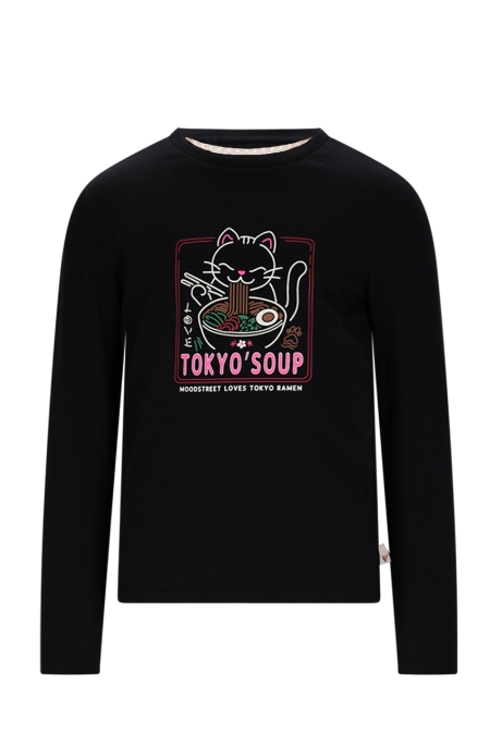 Moodstreet longsleeve Lilly black kat (M508-5400-099)