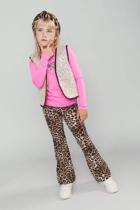 Moodstreet flared broek Bibi leopard (M508-5600-908)