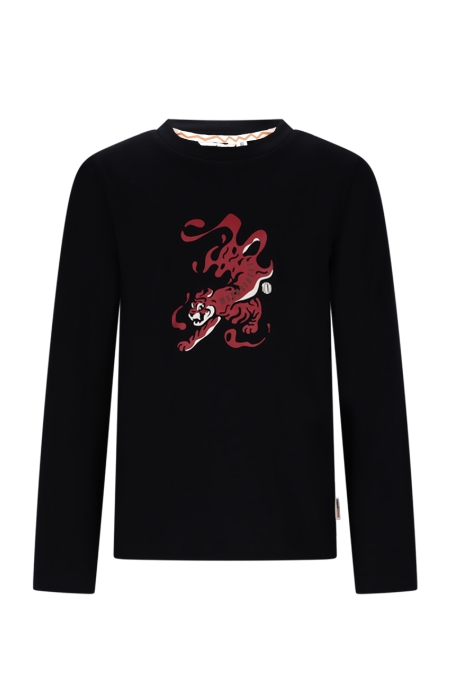 Moodstreet longsleeve Liwen fire tiger black (M508-6418-099)