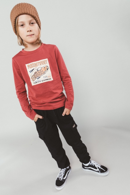 Moodstreet sweat cargo broek Bodi black (M508-6603-099)