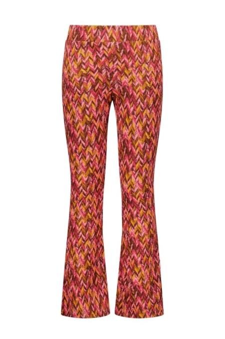 B.Nosy flared broek Pepper zigzag texas print (Y508-5620-977)