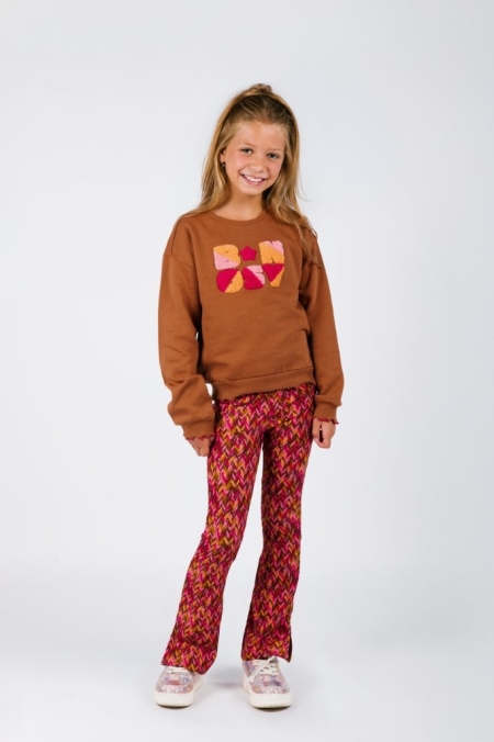 B.Nosy flared broek Pepper zigzag texas print (Y508-5620-977)