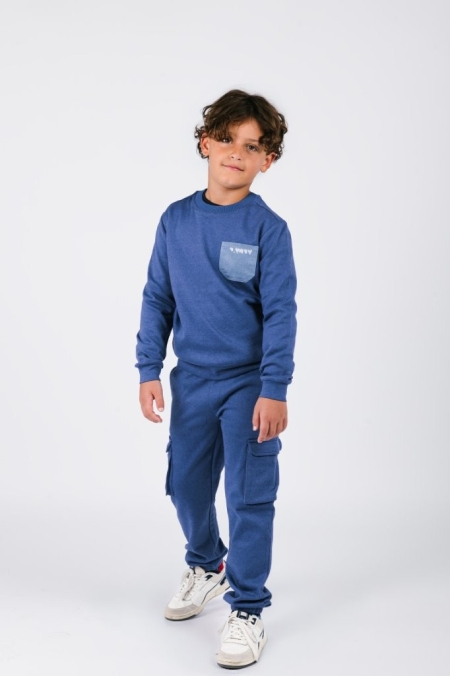 B.Nosy sweater Sven melange true blue (Y508-6329-194)