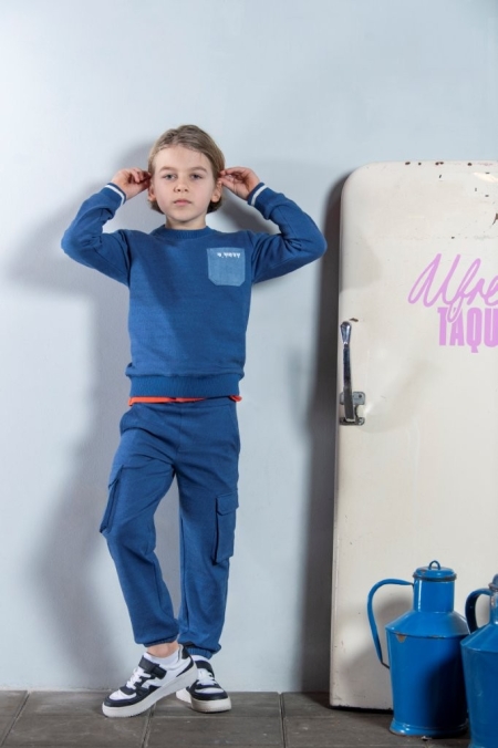 B.Nosy sweater Sven melange true blue (Y508-6329-194)