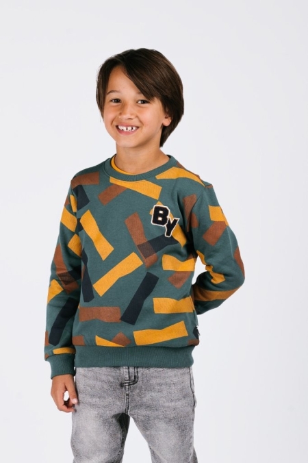 B.Nosy sweater Scott print green tapes (Y508-6340-904)
