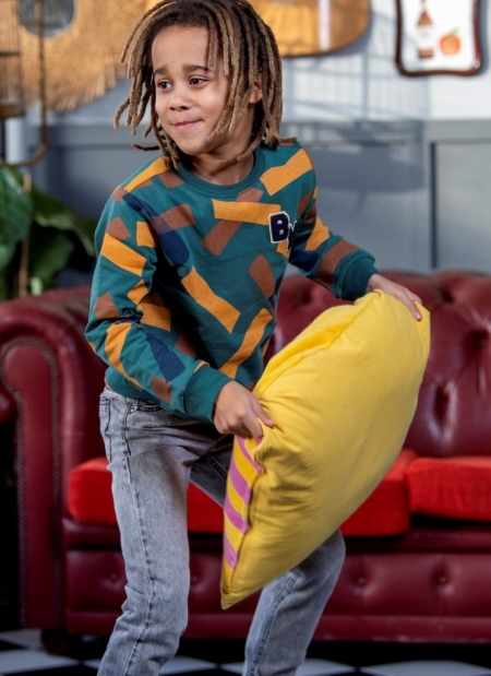 B.Nosy sweater Scott print green tapes (Y508-6340-904)