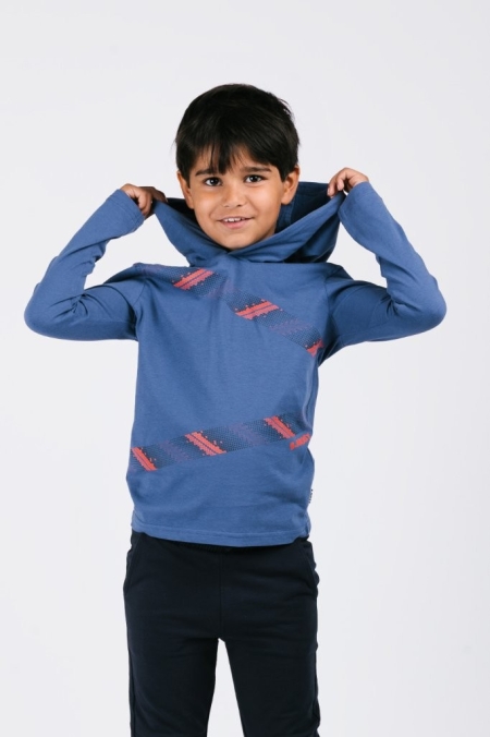 B.Nosy hooded longsleeve Ted true blue (Y508-6422-194)