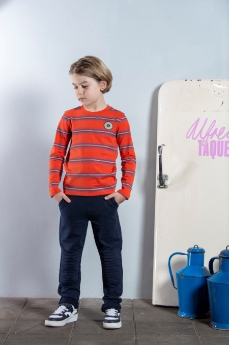 B.Nosy longsleeve Tobias gestreept red clay (Y508-6451-210)