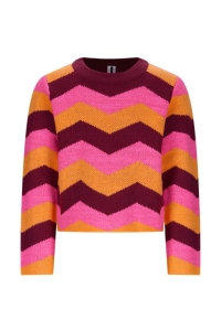 B.Nosy knitted zigzag sweater Kendall fig (Y509-5331-222)