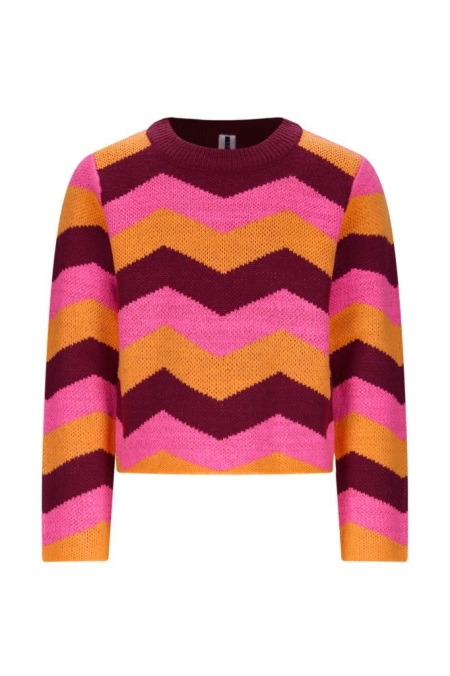B.Nosy knitted zigzag sweater Kendall fig (Y509-5331-222)
