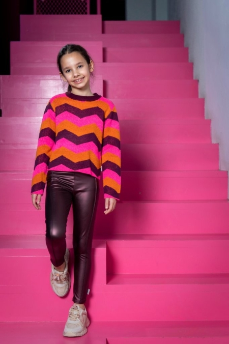 B.Nosy knitted zigzag sweater Kendall fig (Y509-5331-222)