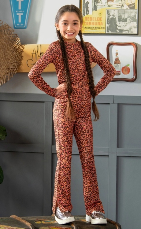 B.Nosy flared broek Phoebe leopard texas (Y508-5625-961)
