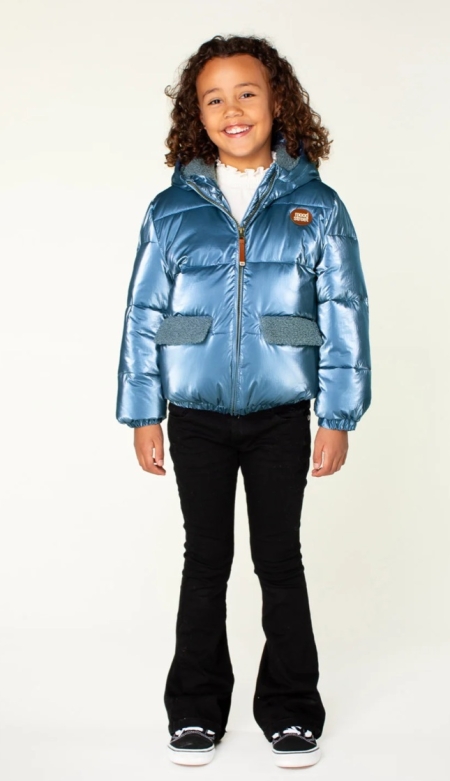 Moodstreet puffer winterjas Julie metallic ice blue (M407-5222-131)