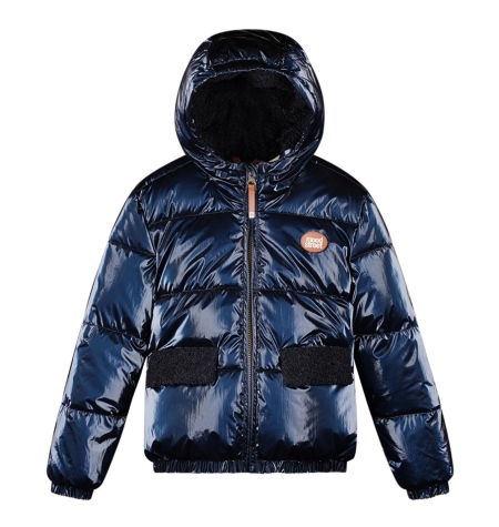 Moodstreet puffer winterjas Julie metallic navy (M407-5222-170)