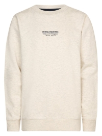 Petrol sweater round neck antique white melee (B3060-SWR103-0009)