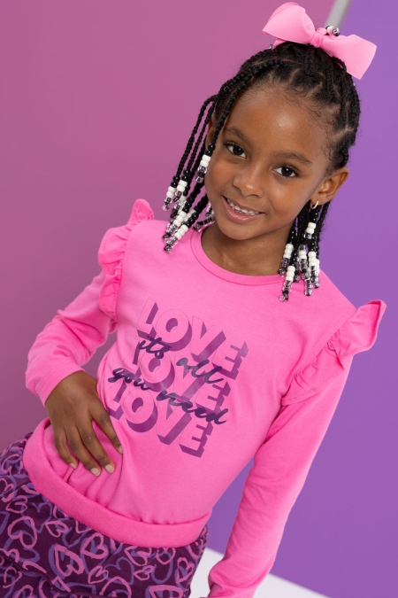 Louder! longsleeve Fieke bright pink