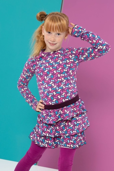 Louder! rok Jade potent purple print geometric