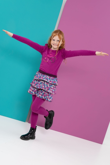Louder! rok Jade potent purple print geometric