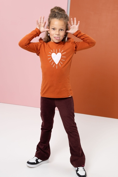 Louder! longsleeve Lina bombay brown big heart