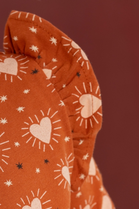 Louder! longsleeve Lina bombay brown heart print aop