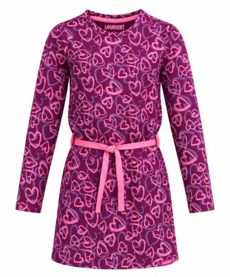 Louder! jurk Lucy hearts plum caspia