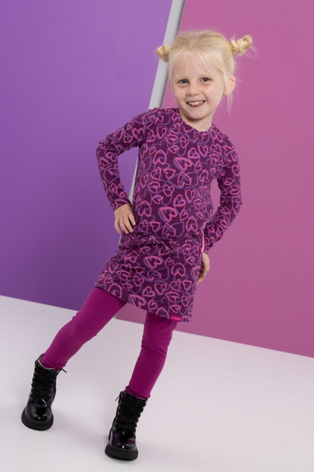 Louder! jurk Lucy hearts plum caspia