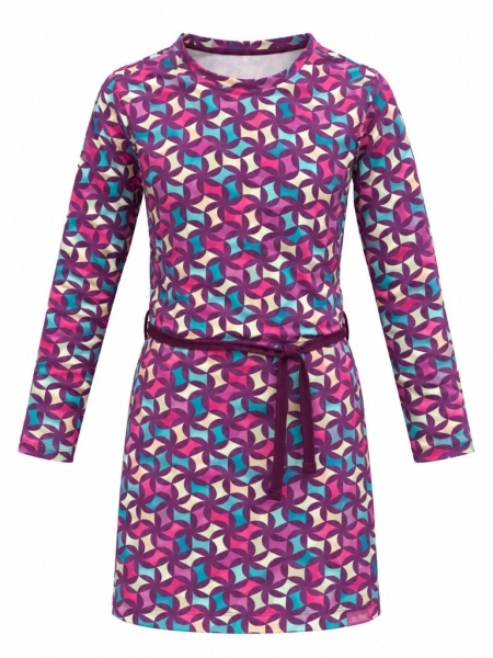 Louder! jurk Lucy potent purple print geometric
