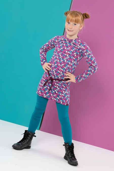 Louder! jurk Lucy potent purple print geometric