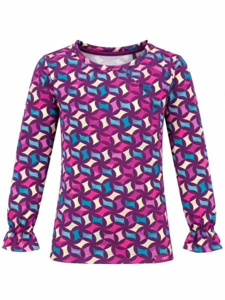 Louder! longsleeve Nienke potent purple geometric print