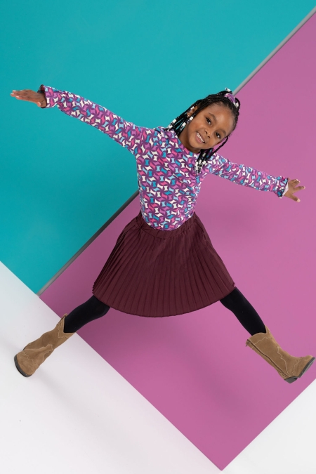 Louder! longsleeve Nienke potent purple geometric print