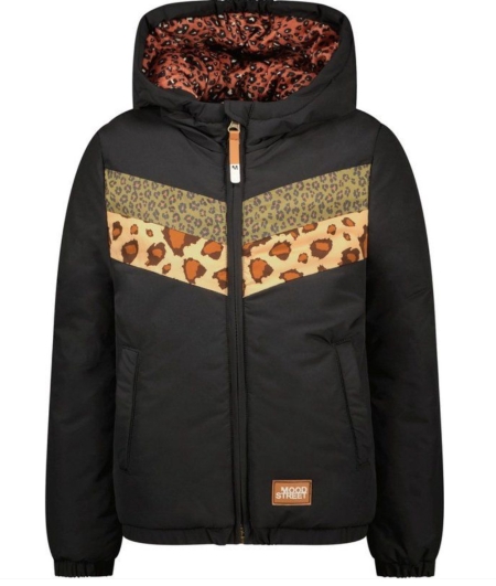 Moodstreet winterjas black colourblock (M207-5212-099)