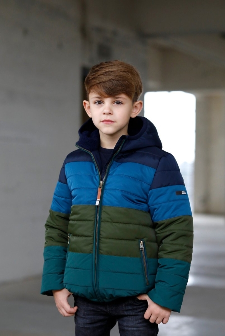 Moodstreet colourblock winterjas navy (M207-6221-170)