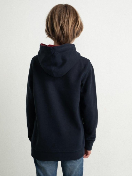 Petrol hoodie print dark sapphire (SWH353-5107)