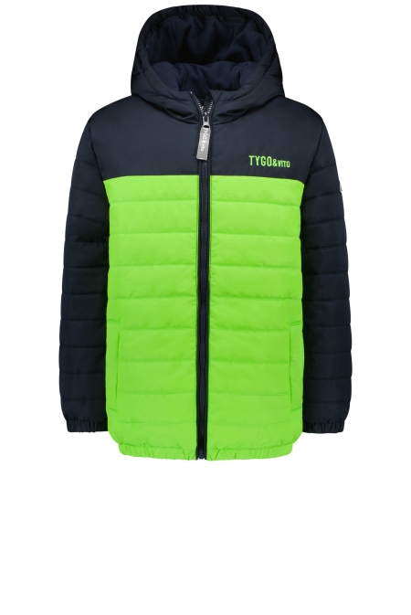Tygo & Vito winterjas colorblock neon green gecko (X207-6201-347)