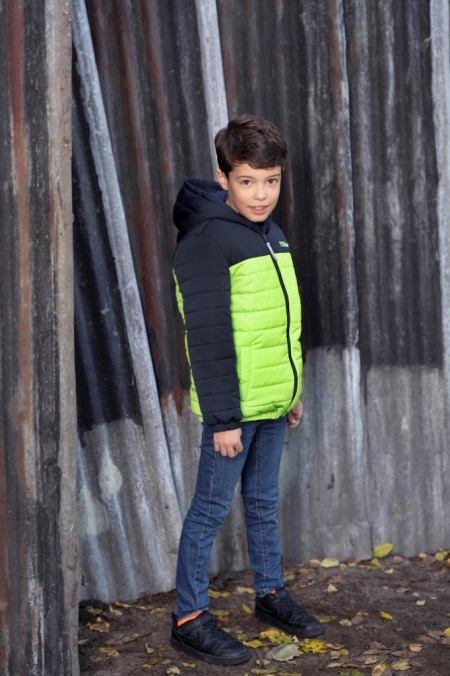 Tygo & Vito winterjas colorblock neon green gecko (X207-6201-347)