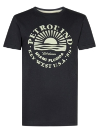 Petrol t-shirt classic print black miami florida key west u.s.a. (B-1050-TSR127-9999)